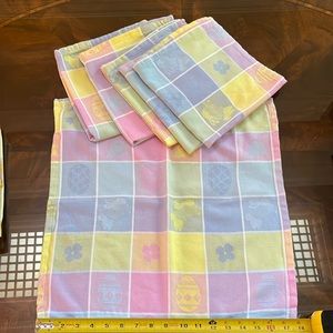 Easter print cotton napkins - set of 6